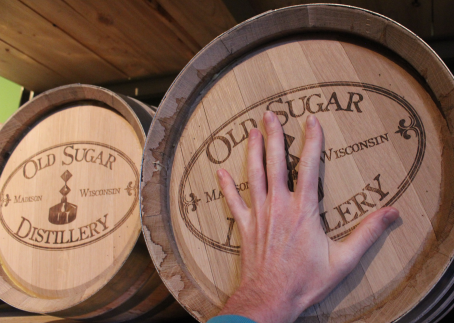 Tiny 5-gallon barrels, with my hand for scale.