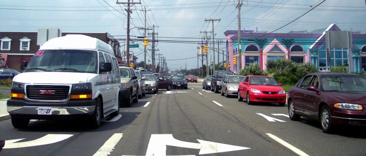 Source: http://en.wikipedia.org/wiki/File:NJ_72_Long_Beach_Blvd.jpg Caption: If electrons were cars, this would be an n-type material, with cars ready to move forward towards the open road (the p-type material).