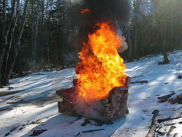 burning couch